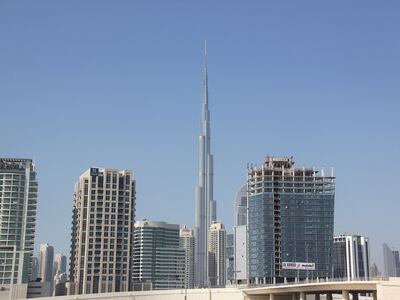 Burj Khalifa nad centrum miasta
